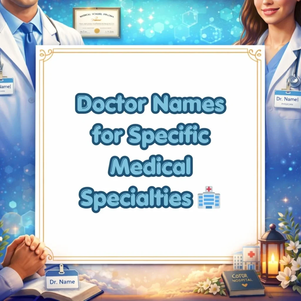 Doctor Names for Specific Medical Specialties 🏥