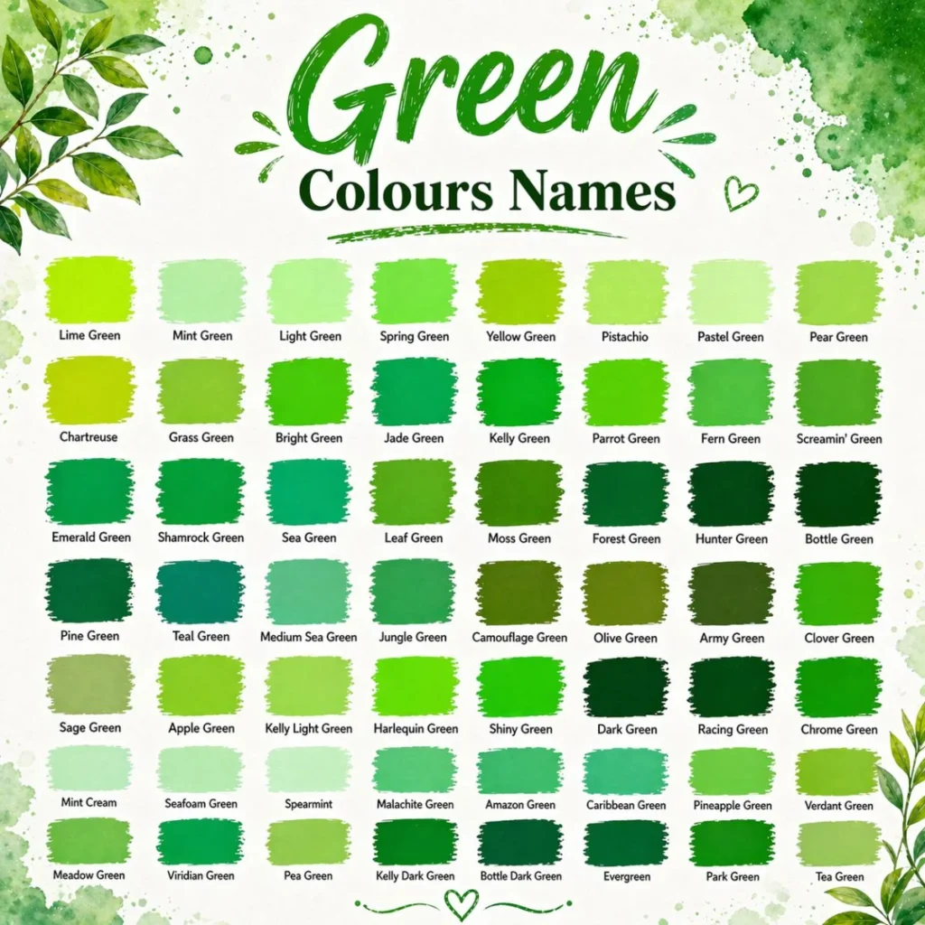 Green Colours Names
