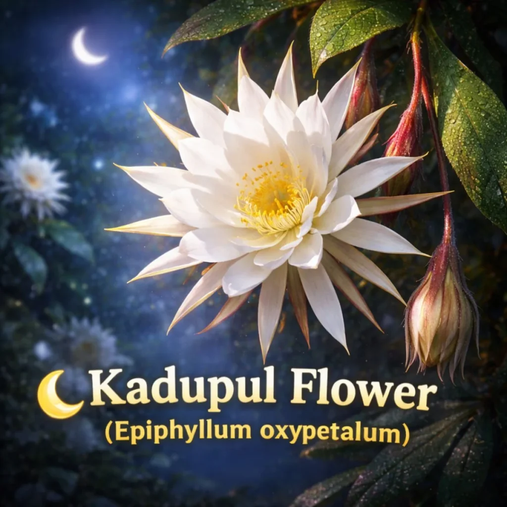 Kadupul Flower (Epiphyllum oxypetalum) 🌙