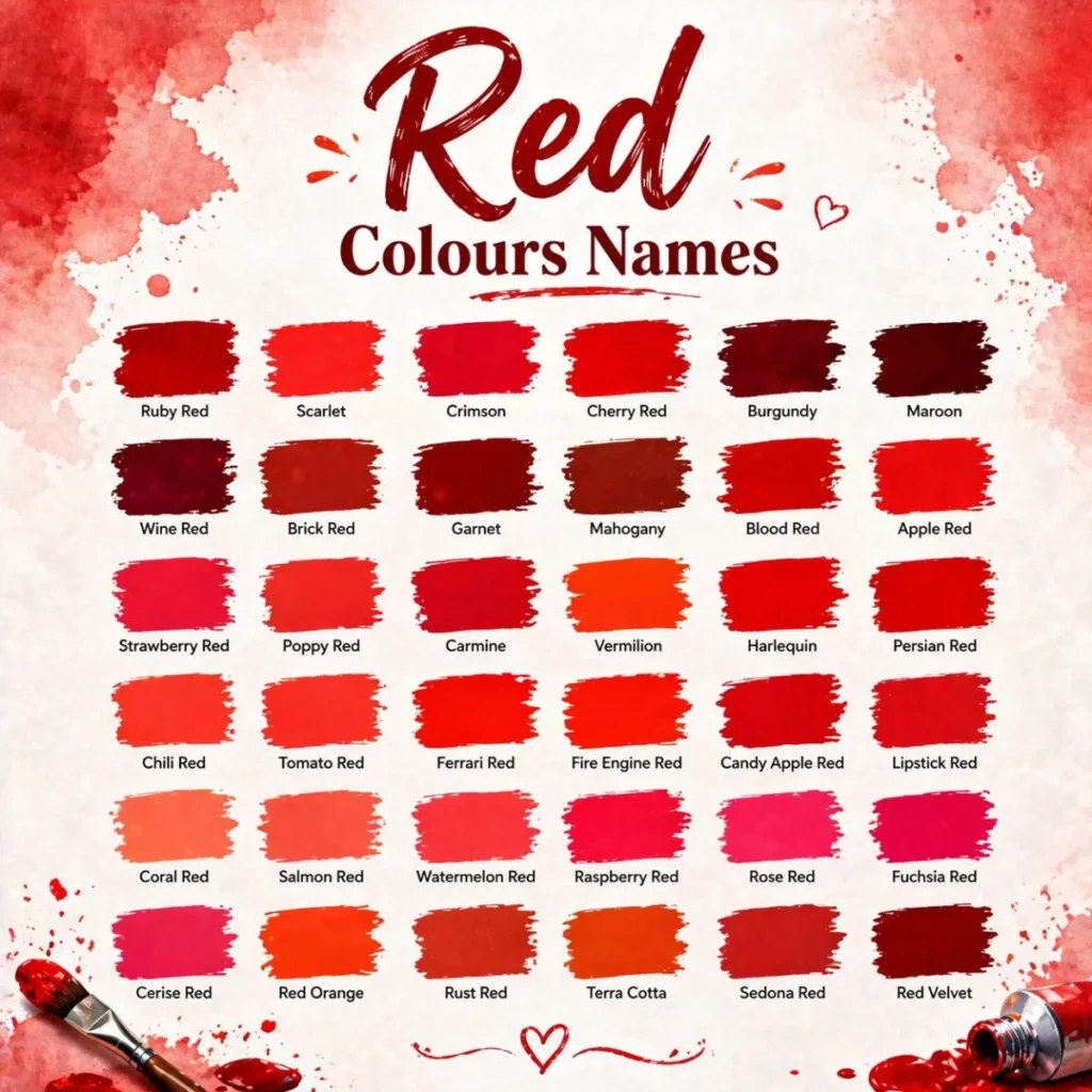 Red colours name