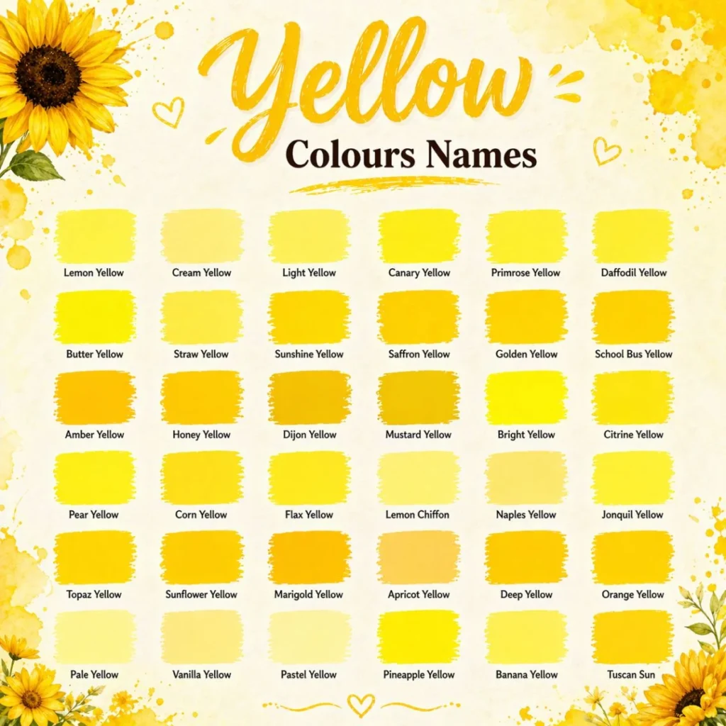 Yellow Colours Names