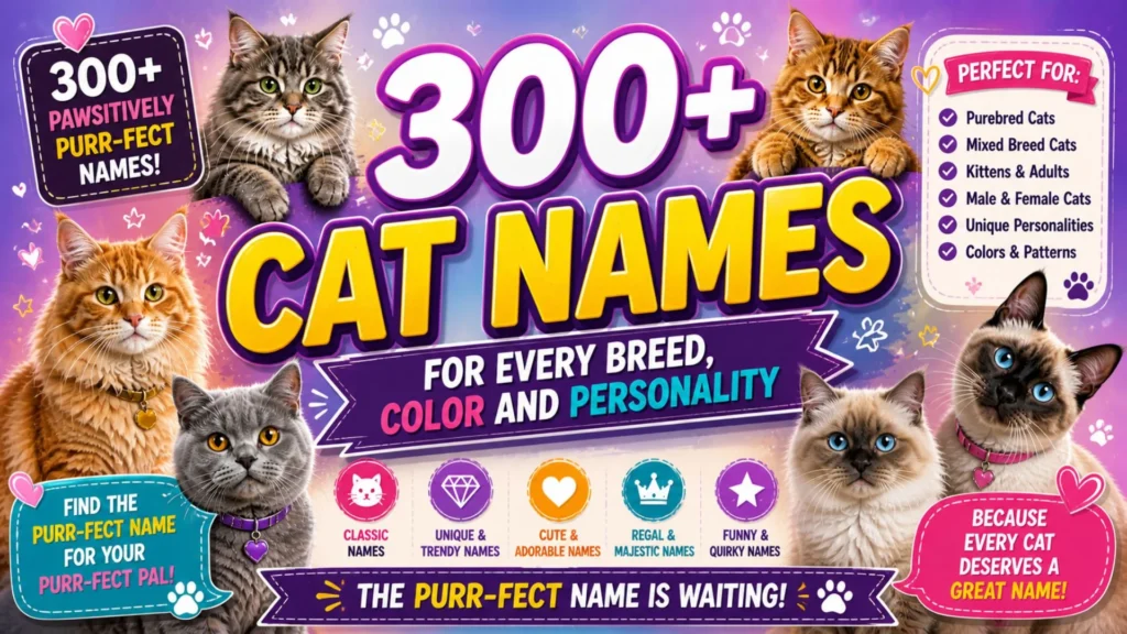 300+ Cat Names For Every Breed Color And Personality
