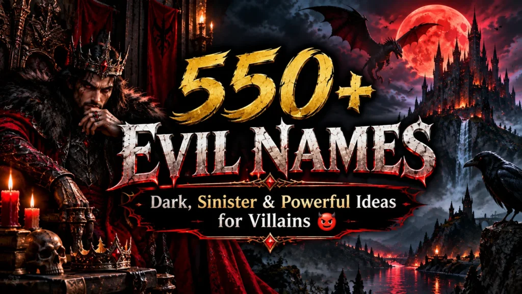 550+ Evil Names Dark, Sinister & Powerful Ideas for Villains 😈