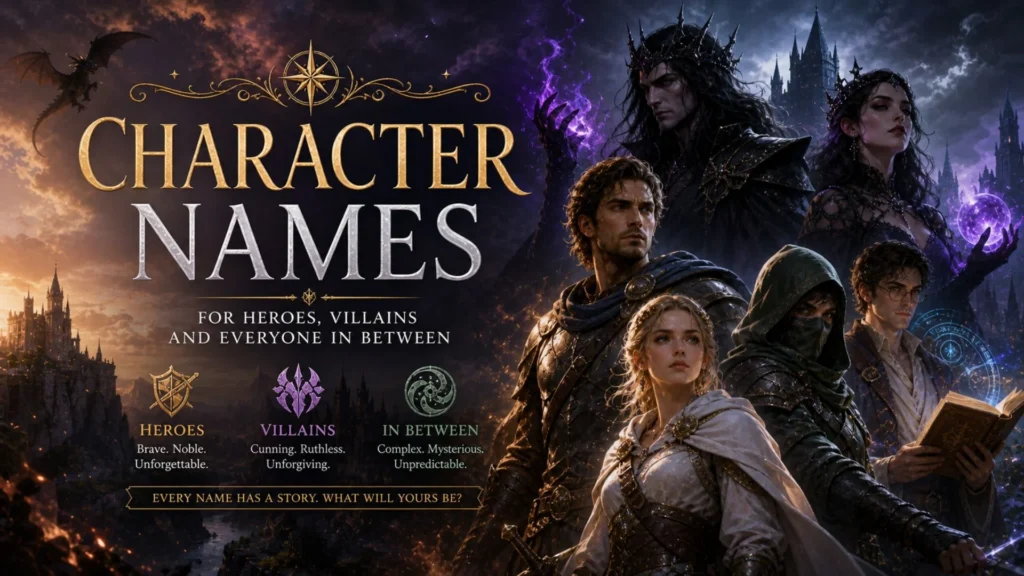Character Names for Heroes, Villains and Everyone In Between