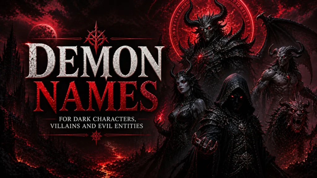 Demon Names for Dark Characters, Villains and Evil Entities