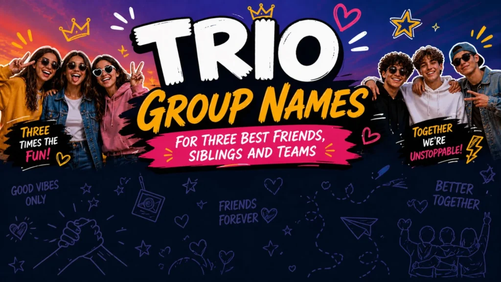 Trio Group Names for Three Best Friends, Siblings and Teams