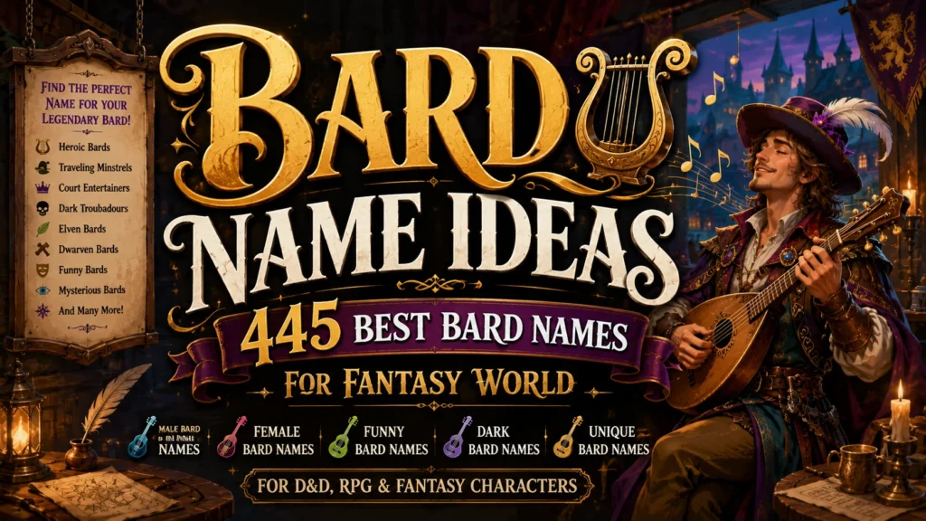 Bard Name Ideas – 445 Best Bard Names for Fantasy World