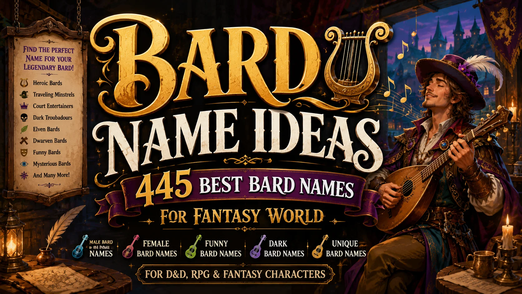 Bard Name Ideas – 445 Best Bard Names for Fantasy World