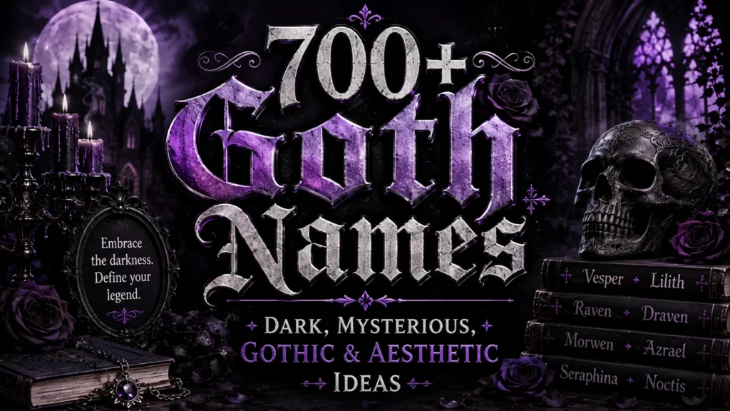 700+ Goth Names Dark, Mysterious, Gothic & Aesthetic Ideas