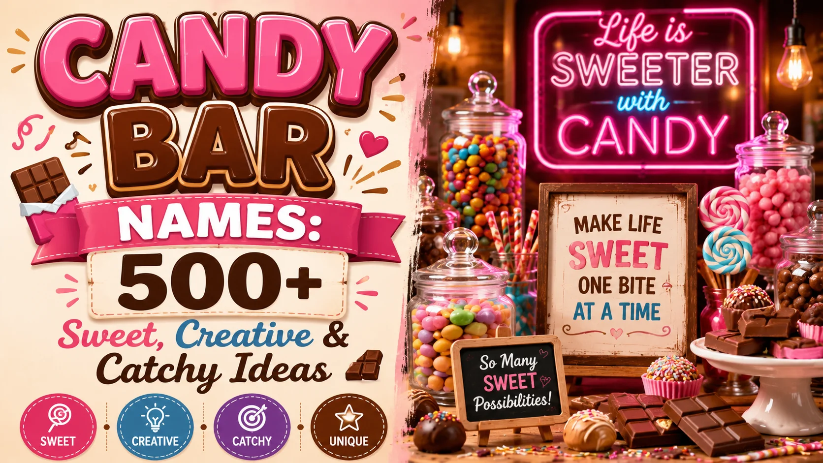Candy Bar Names: 500+ Sweet, Creative & Catchy Ideas 🍫