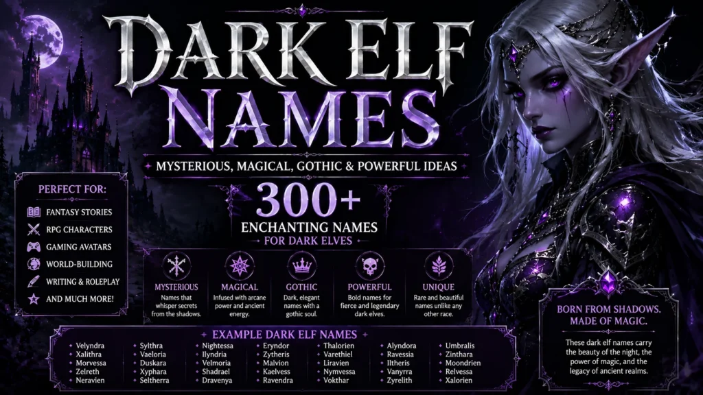 Dark Elf Names Mysterious, Magical, Gothic & Powerful Ideas 🧝‍♀️