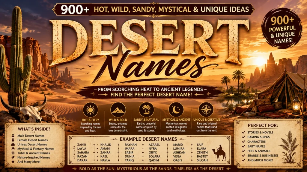 Desert Names 900+ Hot, Wild, Sandy, Mystical & Unique Ideas