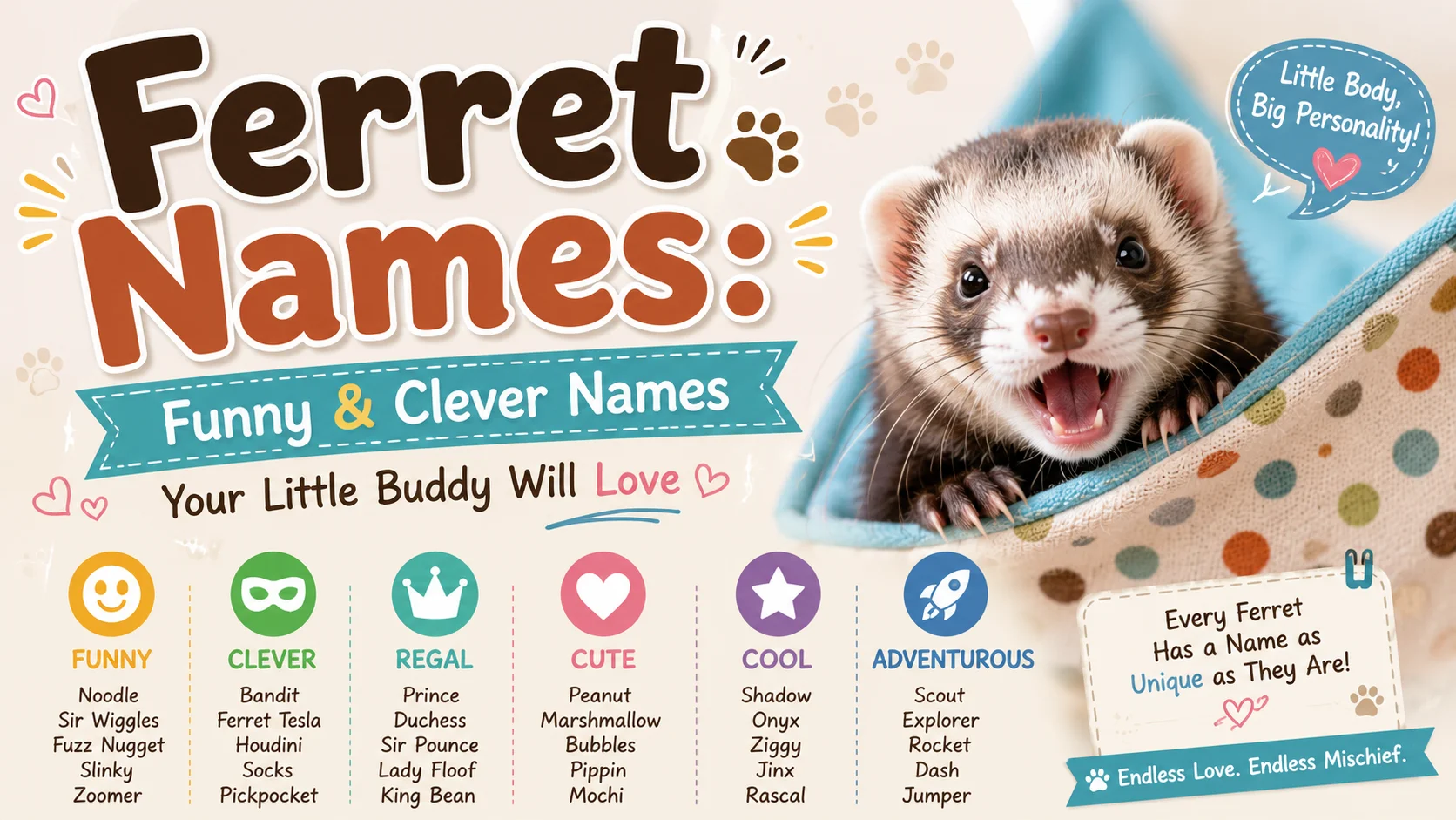 Ferret Names Funny & Clever Names Your Little Buddy Will Love