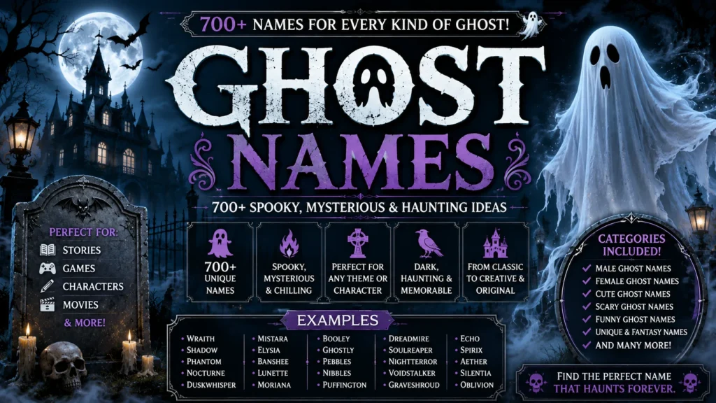 Ghost Names 700+ Spooky, Mysterious & Haunting Ideas