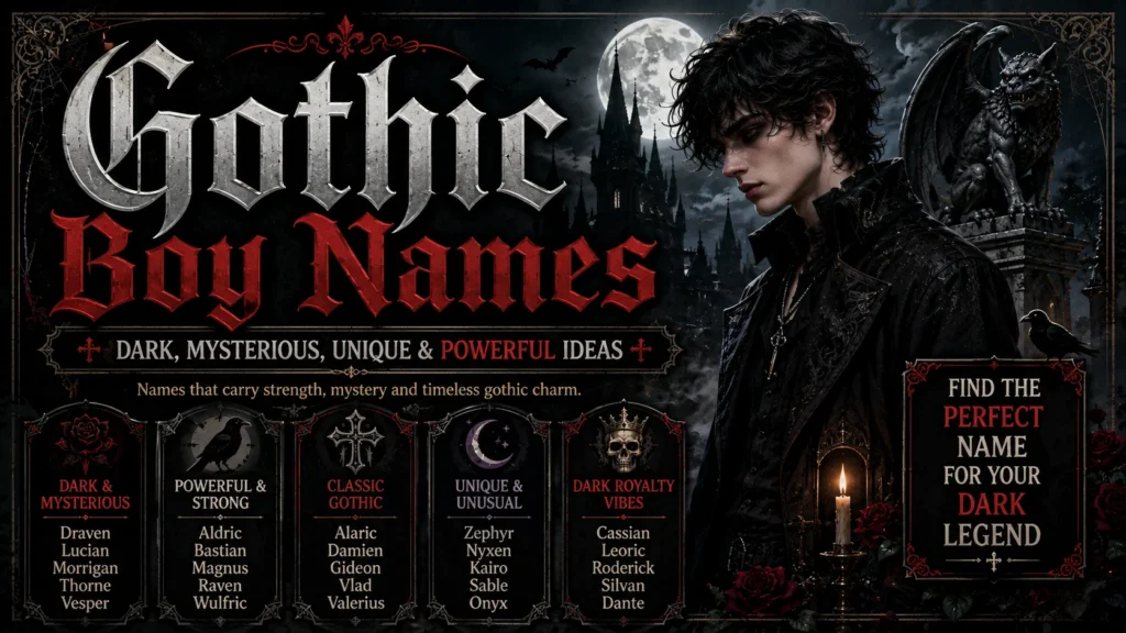 Gothic Boy Names Dark, Mysterious, Unique & Powerful Ideas