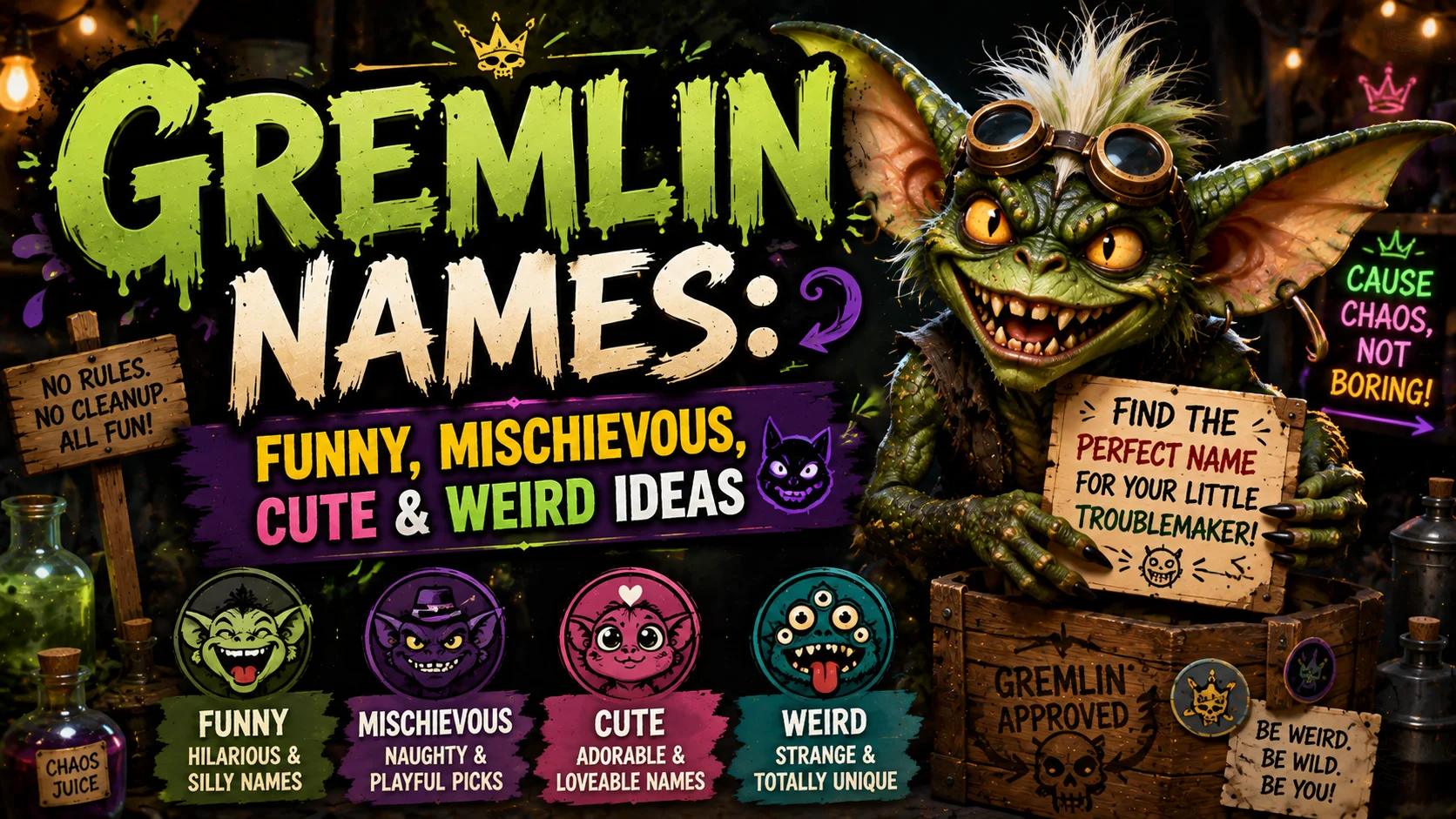 Gremlin Names Funny, Mischievous, Cute & Weird Ideas 👹