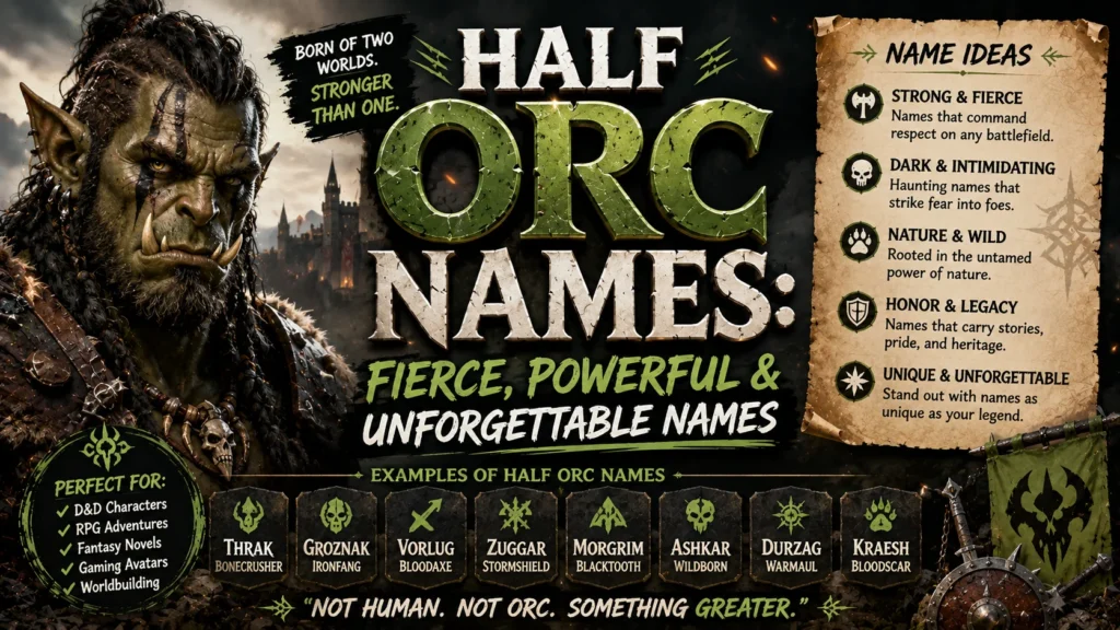Half Orc Names Fierce, Powerful & Unforgettable Names
