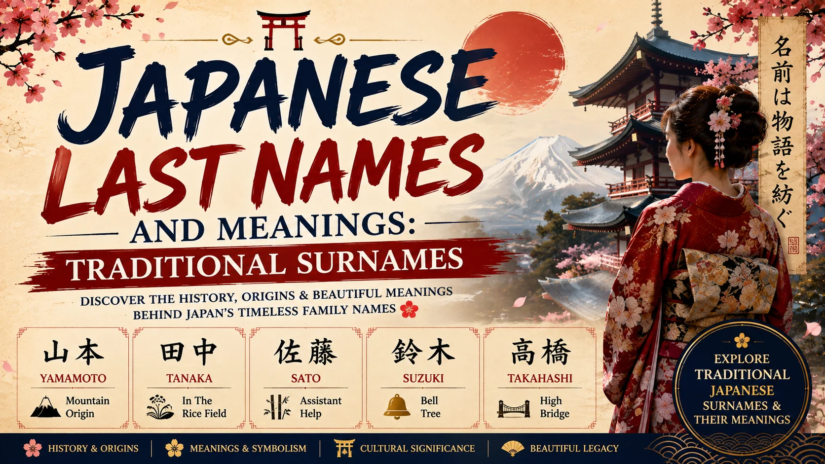 Japanese Last Names and Meanings Traditional Surnames