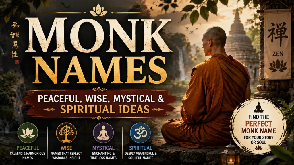 Monk Names Peaceful, Wise, Mystical & Spiritual Ideas 🧘‍♂️