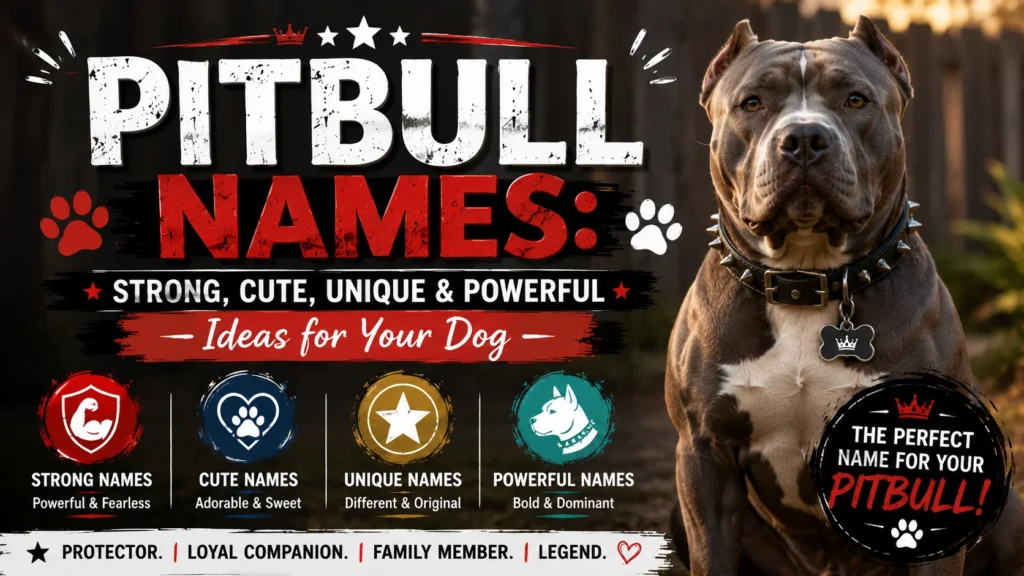 Pitbull Names Strong, Cute, Unique & Powerful Ideas for Your Dog