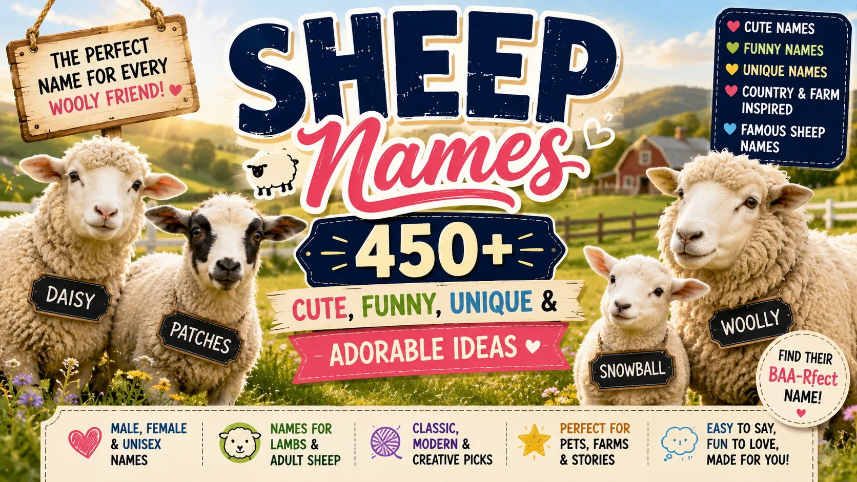 Sheep Names 450+ Cute, Funny, Unique & Adorable Ideas 🐑