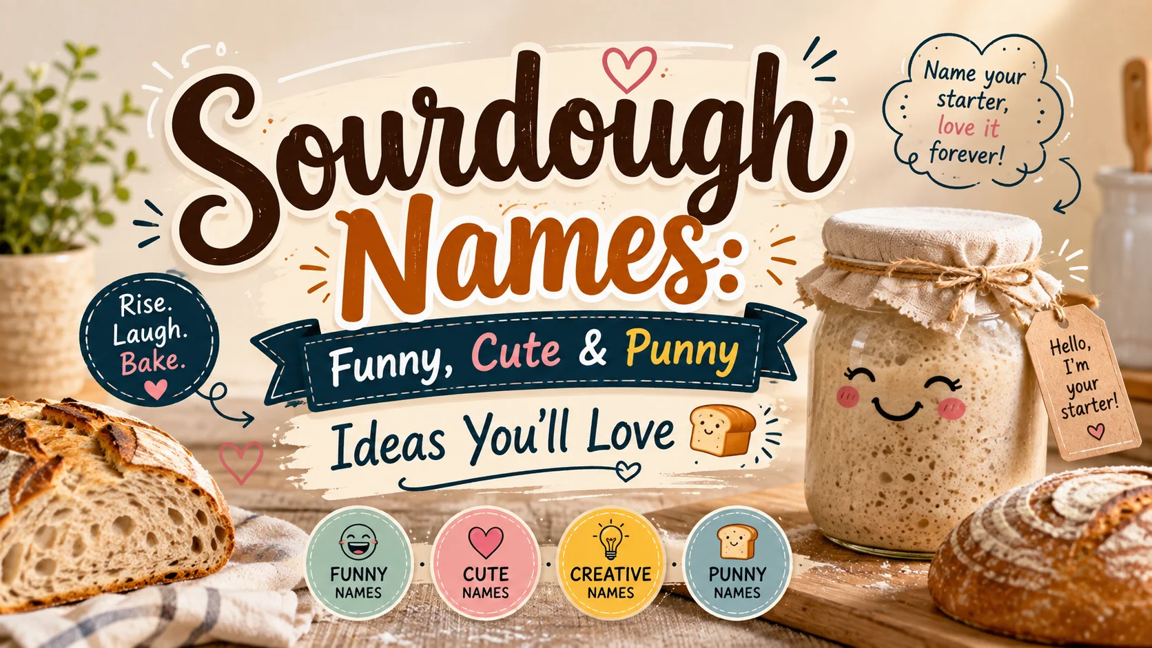 Sourdough Names Funny, Cute & Punny Ideas You’ll Love 🍞