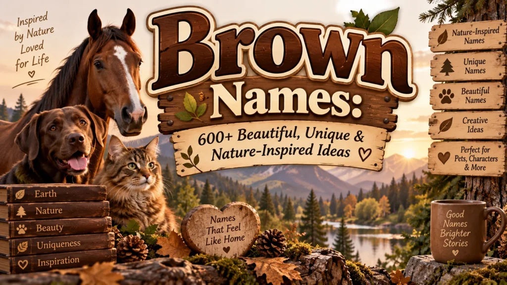 Brown Names 600+ Beautiful, Unique & Nature-Inspired Ideas