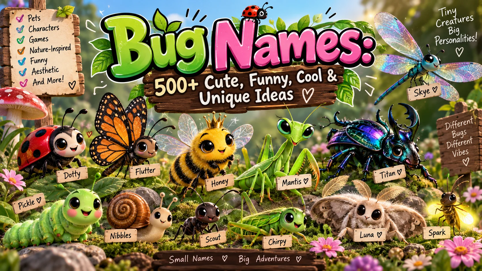 Bug Names 500+ Cute, Funny, Cool & Unique Ideas 🐞