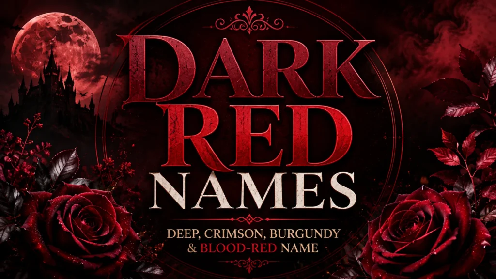 Dark Red Names Deep, Crimson, Burgundy & Blood-Red Name