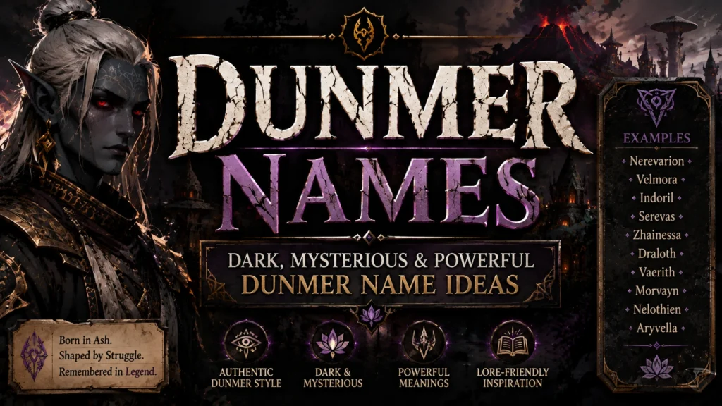 Dunmer Names Dark, Mysterious & Powerful Dunmer Name Ideas