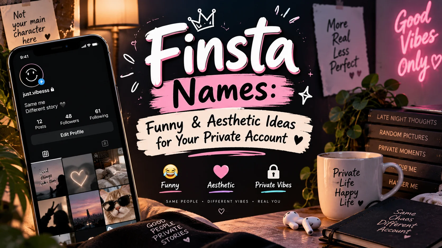 Finsta Names Funny & Aesthetic Ideas for Your Private Account