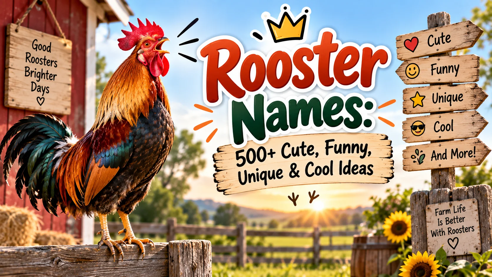 Rooster Names 500+ Cute, Funny, Unique & Cool Ideas