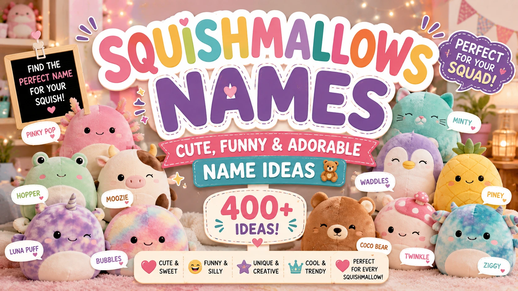 Squishmallows Names Cute, Funny & Adorable Name Ideas 🧸