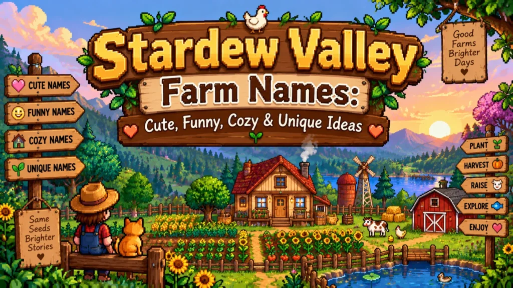 Stardew Valley Farm Names Cute, Funny, Cozy & Unique Ideas