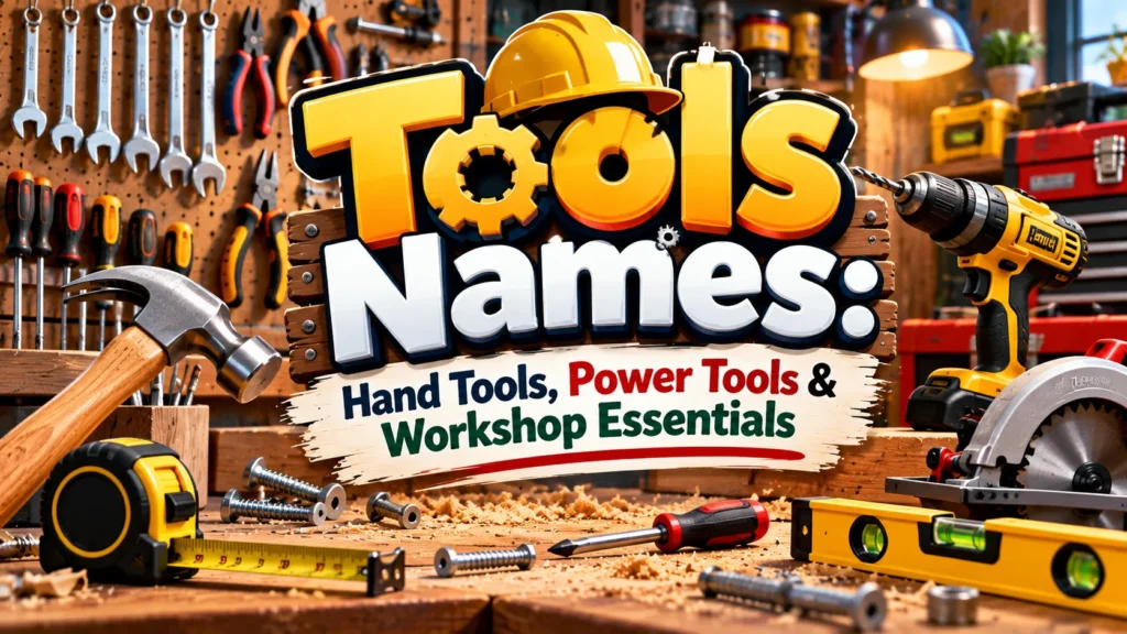 Tools Names Hand Tools, Power Tools & Workshop Essentials